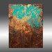 Original Abstract Modern Painting - Title, Awakening - 24x30 Inches - Turquoise, Gold, Brown, Copper