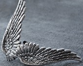 Silver Wing Earrings Clip On Soldered High Quality Wings Gothic Jewelry
