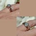 Moissanite Wedding Set in Rose Gold with one plain wedding band, and one diamond eternity wedding band - LS1213