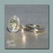 Oval Flush Mount Prasiolite Wedding Set with Diamond Halo and Gold Wedding Band - LS1769