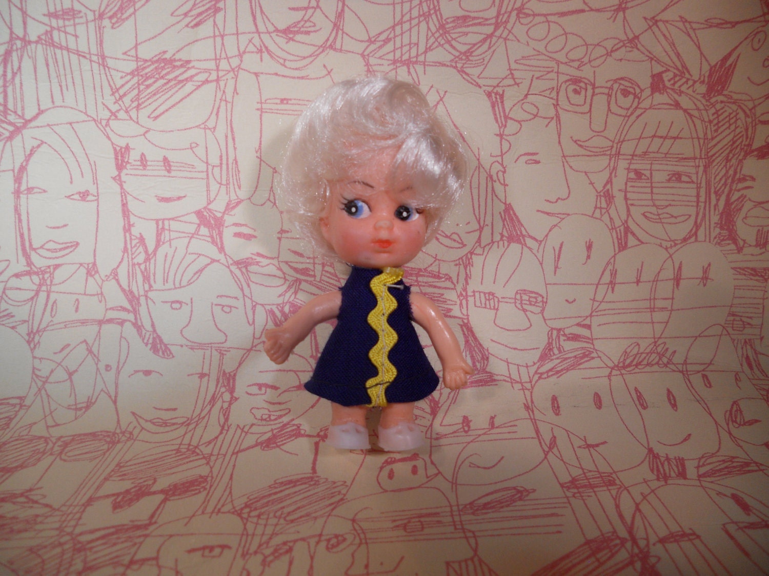 Cute Blonde Vintage Mini Doll Liddle Kiddle Knock-Off