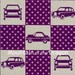 SALE - Car Box in Purple - 2011 Echino Ni-co Japanese Imported Fabric - Half Yard