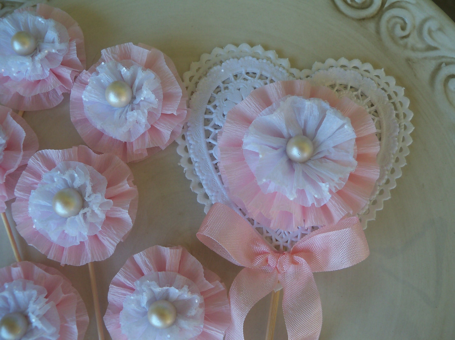 Pretty Cupcake Toppers and Heart Pick for Birthday Party and Mother's Day Il_170x135
