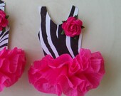 Ballerina Tutu Cupcake Toppers In Zebra Print set of six for Birthday party