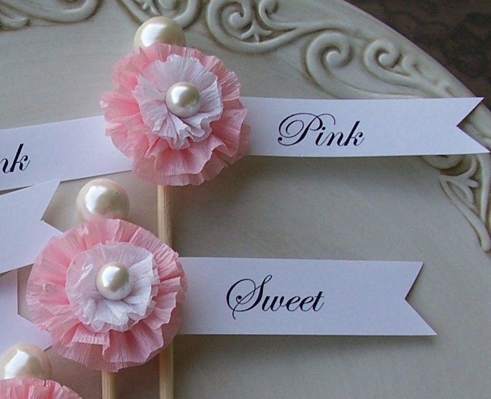 Sweet Pink Cupcake Toppers