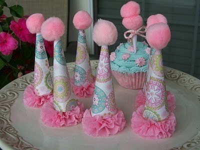 Party Hat Cupcake Toppers / Table Decorations for Birthday Party