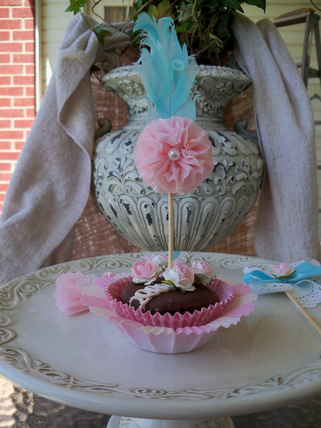 Marie Antoinette Inspired Cupcake Toppers Set of Six for Birthday Party