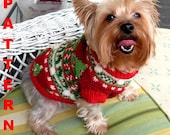 Christmas Trees Beaded Fair Isle Dog Sweater Knitting Pattern