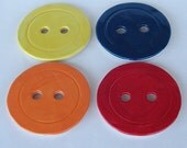 Colorful Painted Button Ceramic Pottery Serving Coasters