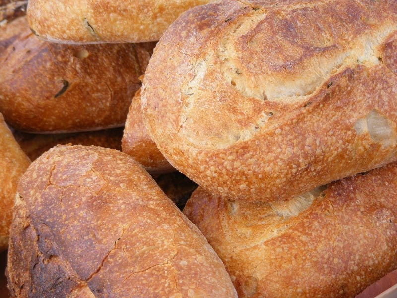 Farmer's Market VII-Matted and Ready to Frame-Original Photography of Bread-Kitchen Art