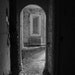 Abandoned Urbex - Sometimes I Wake in Strange Places, black and white, Light, Shadows texture, Dark Gothic Arch Doors Home decor