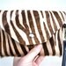 Mini-Leather Envelope in Zebra Print Pony Hair with Removable Wrist Strap