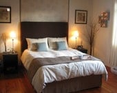 Queen Hemp Cotton Duvet Cover with Piping, Organic Bedding