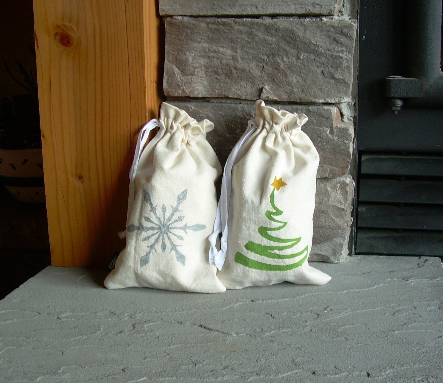 Small Christmas Reusable Gift Bag
