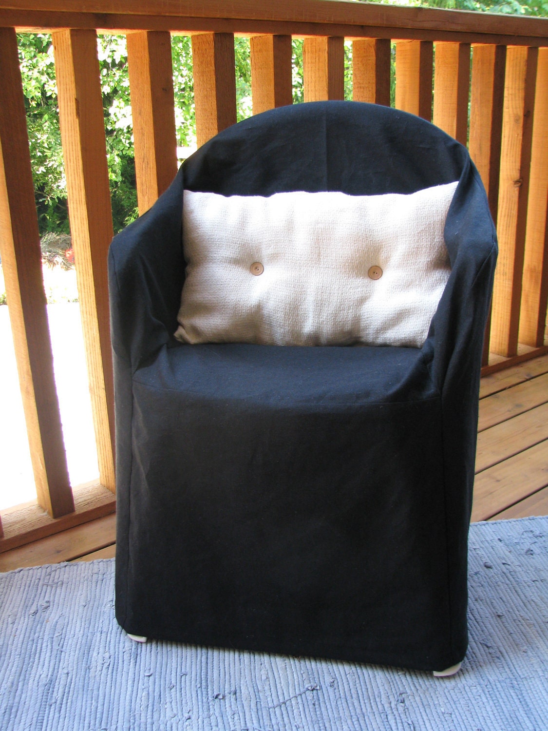Black Resin Chair Organic Slipcover, Hemp Cotton, Furniture Slipcovers