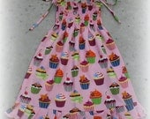 Custom Boutique Smocked Pink Cupcake Birthday Dress 12 18 24 2t 3t 4t 5t 6