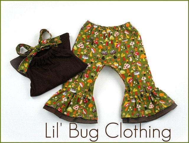 Custom Boutique Clothing Mushroom Capri and Cocoa Knit Halter Top