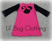 Custom Boutique Knit Minnie Mouse Pink Dress 12 18 24 2t 3t 4t 5t 6 7 girl