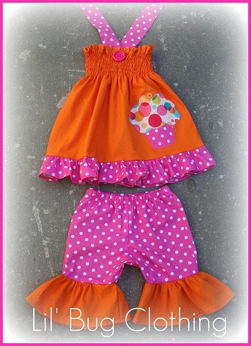 Custom Boutique Birthday Sherbert Ice Cream Smocked Top and Short  size 12 18 24 2t 3t 4t 5t 6 7