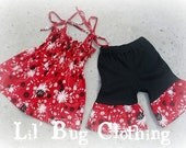 Custom Boutique Smocked Top Midnight Kisses Top  Short 12 18 24 2t 3t 4t 5t 6 7 girl