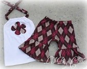 Custom Boutique Argyle Diamond Short  Halter Top 12 18 24 2t 3t 4t 5t 6 7