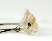 Ivory Earrings, Champagne, Garden Wedding, Flower Earrings, Bridal Earrings, Nature Jewelry, Botanical, Simple Jewelry - Posies