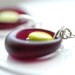 Eggplant Purple and Olive Green Earrings, Aubergine Vintage Lucite, Lucite Jewelry, Mod Earrings, Olive, Sterling Silver, Jewel Tone