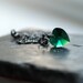 Dark Teal Green Crystal Heart Necklace, Peacock Wedding, Swarovski Heart Pendant on Gunmetal Chain - Cherish