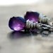 Amethyst Earrings, Purple Amethyst Gemstone Earrings, Wire Wrapped Sterling Silver February Birthstone