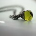 Peridot Green Crystal Necklace, Green Swarovski Necklace, Oxidized Sterling Silver, Pendant Necklace, August Birthstone Color - City Lights