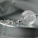 Frosty White Pendant Necklace, Shimmering Etched Vintage Lucite, Swarovski Crystals and Sterling Silver - Icicle