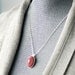 Scandinavian Necklace, Pendant Necklace, Red and White, Lucite Jewelry, Holiday Jewelry, Sterling Silver Chain