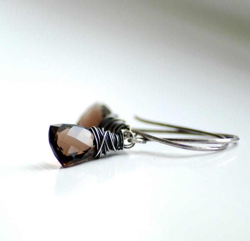Smoky Quartz Earrings, Simple Gemstone Earrings, Luxury Earrings, Dangle Earrings, Gemstone Jewelry, Semi Precious, Bridal Jewelry