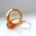 Topaz Lucite Earrings, Hoop Earrings, Amber Vintage Lucite Hoops and Sterling Silver