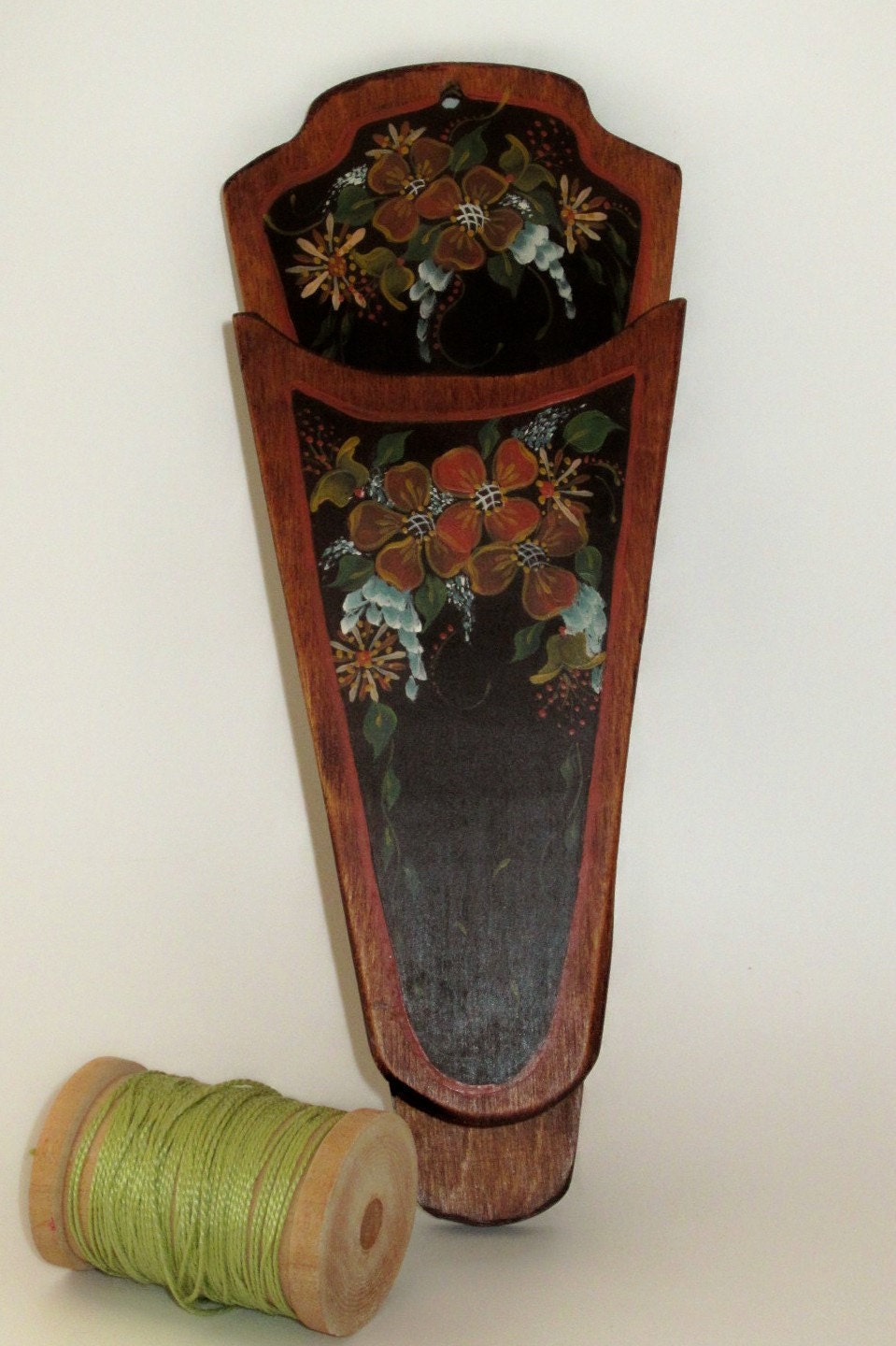 Vintage Wooden Scissor Holder Wall Mount Mid by practicalelegance