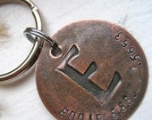 copper initial disc - personalized pet id tag - pick any letter