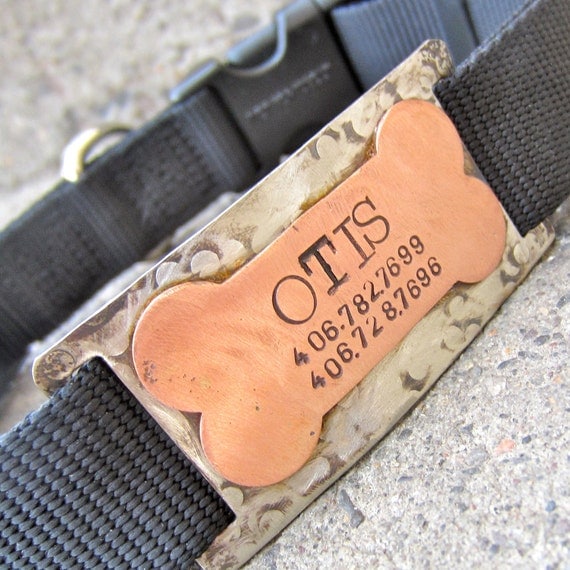 Custom pet ID quiet collar tag - The Bone