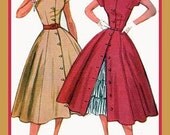 Vintage 50s Simplicity 3815 ROCKABILLY Dress and Petticoat Sewing Pattern Size 16 Bust 34 UNCUT FF