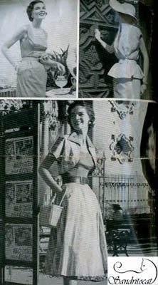Vintage 50s Sewing Pattern Womens Day 5008 Rockabilly Sheath Dress and bolero, Apron Skirt and Poncho Blouse Size 14 Bust 32