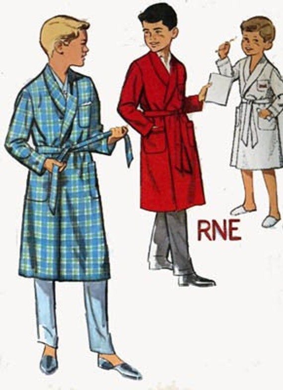 Vintage 50s Sewing Pattern Simplicity 4740 Boys Robe with Alphabet Transfer Size 4