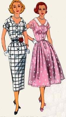 Vintage 50s Simplicity 2040 SLENDERETTE Wiggle or Flared Skirt Dress Sewing Pattern Size 18 Bust 38