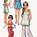 Vintage 70s Simplicity 8813 Girls RETRO Bathing Suit and Bell Bottoms Pants Size 8 UNCUT