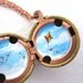 Go Fly a Kite, Painted Locket in Sky Blue with White Clouds, One of a Kind Miniature