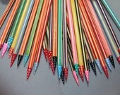 fun and unique, hand painted birch knitting needles