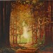 Fall, Autumn Colors - Into The Woods - Giclee Art PRINT or Original Painting matted 12x20 by Jan Schmuckal