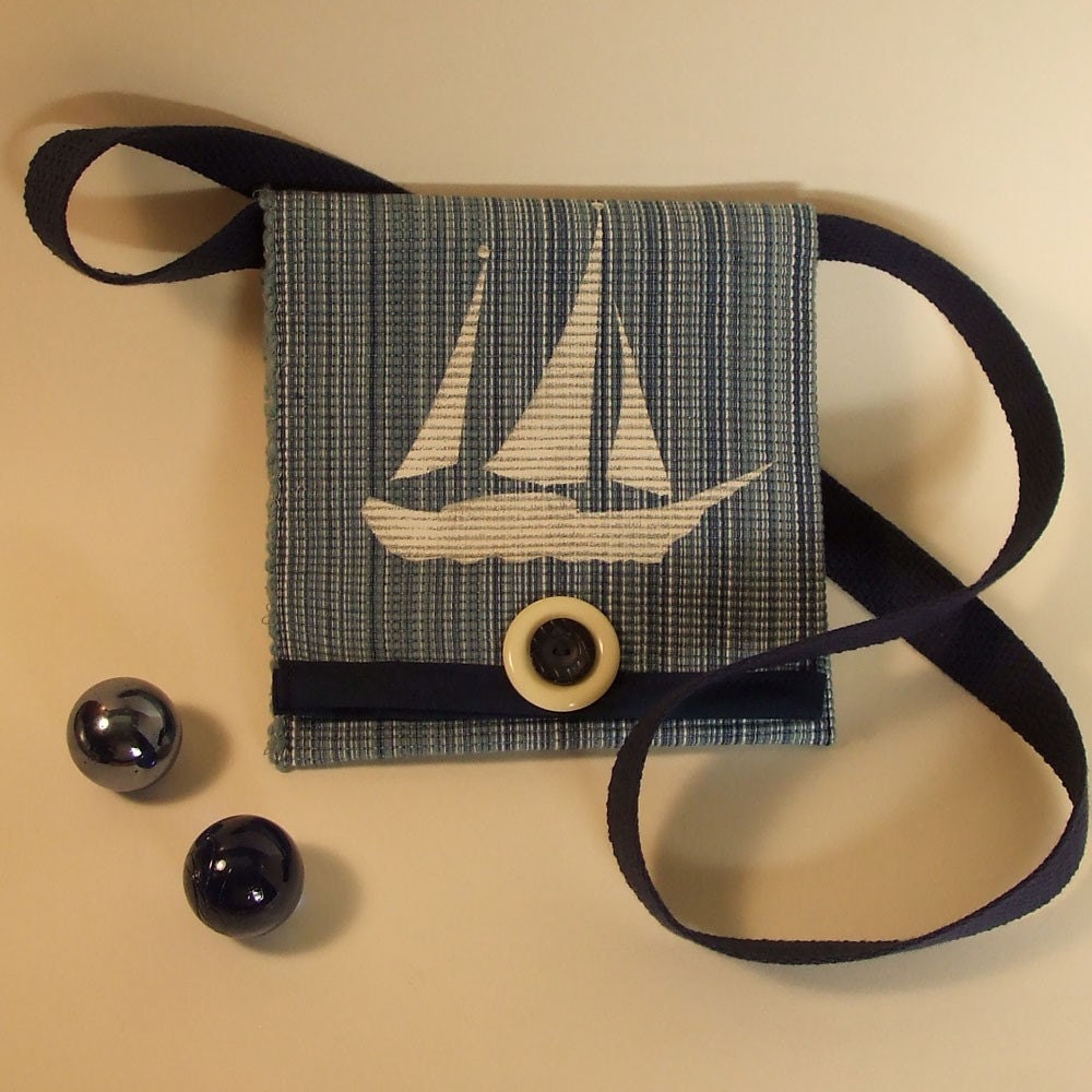 White Sailboat Mini Tote