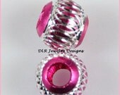 10pcs 12mm  Rose Red  Aluminum Chrome Bracelet Beads