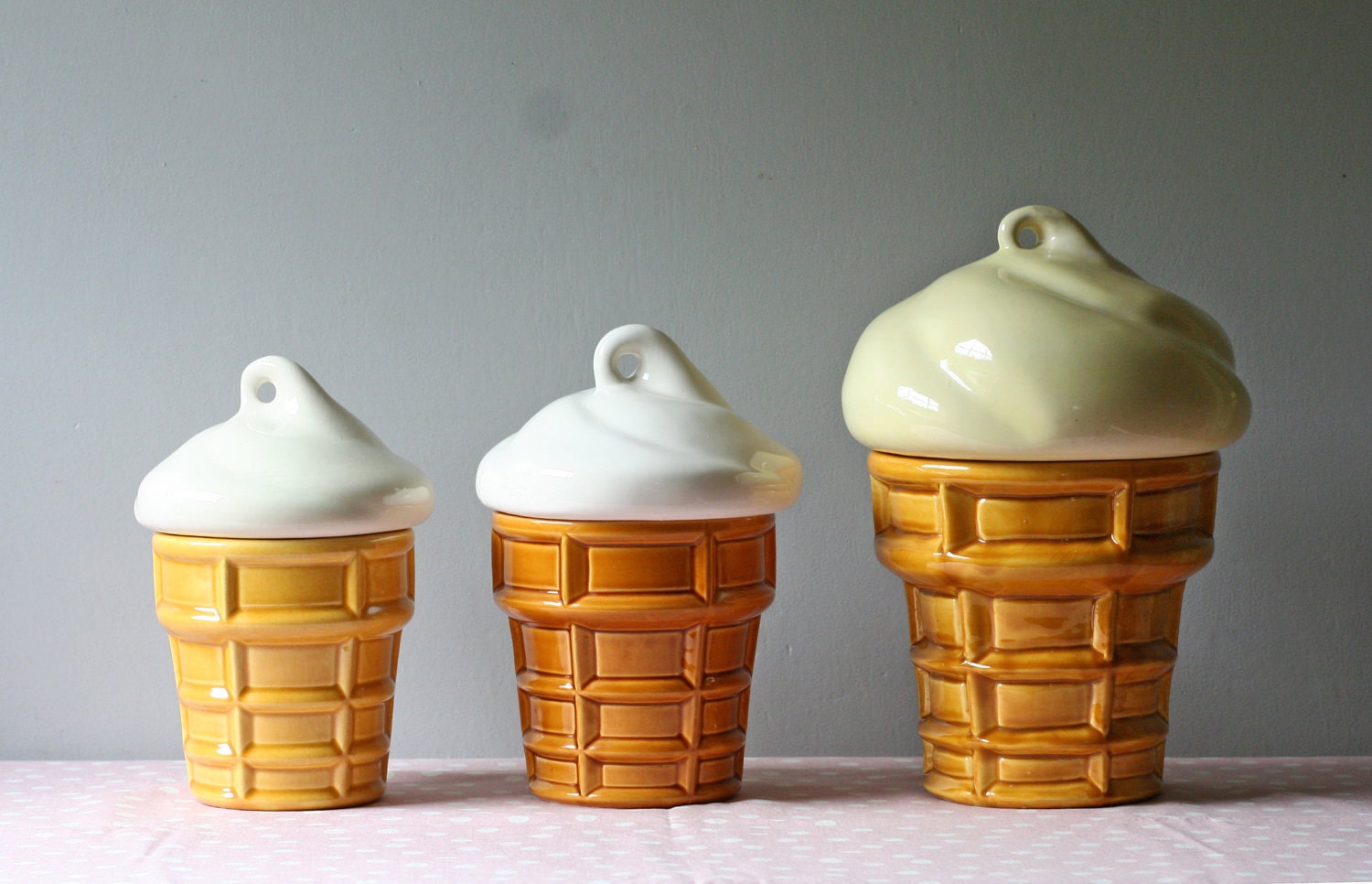 vintage ice cream canister or cookie jar large