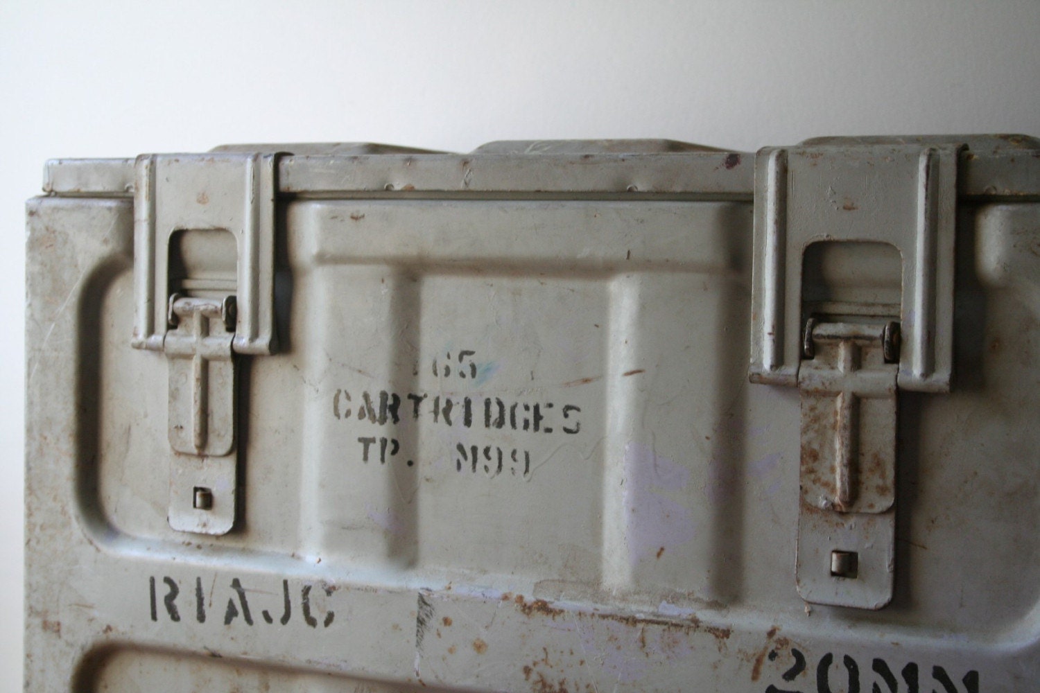 large vintage ammunition metal box