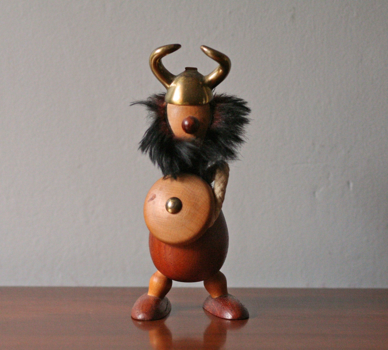 vintage teak Danish viking figure